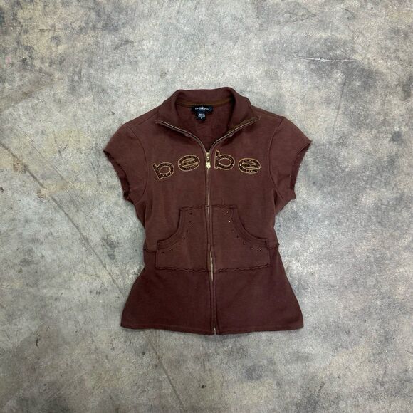 bebe Jackets & Blazers - Vintage Bebe y2k rhinestone retro full zip vest
